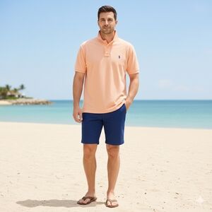 Polo Ralph Lauren Men's XL Orange Cotton Polo Shirt